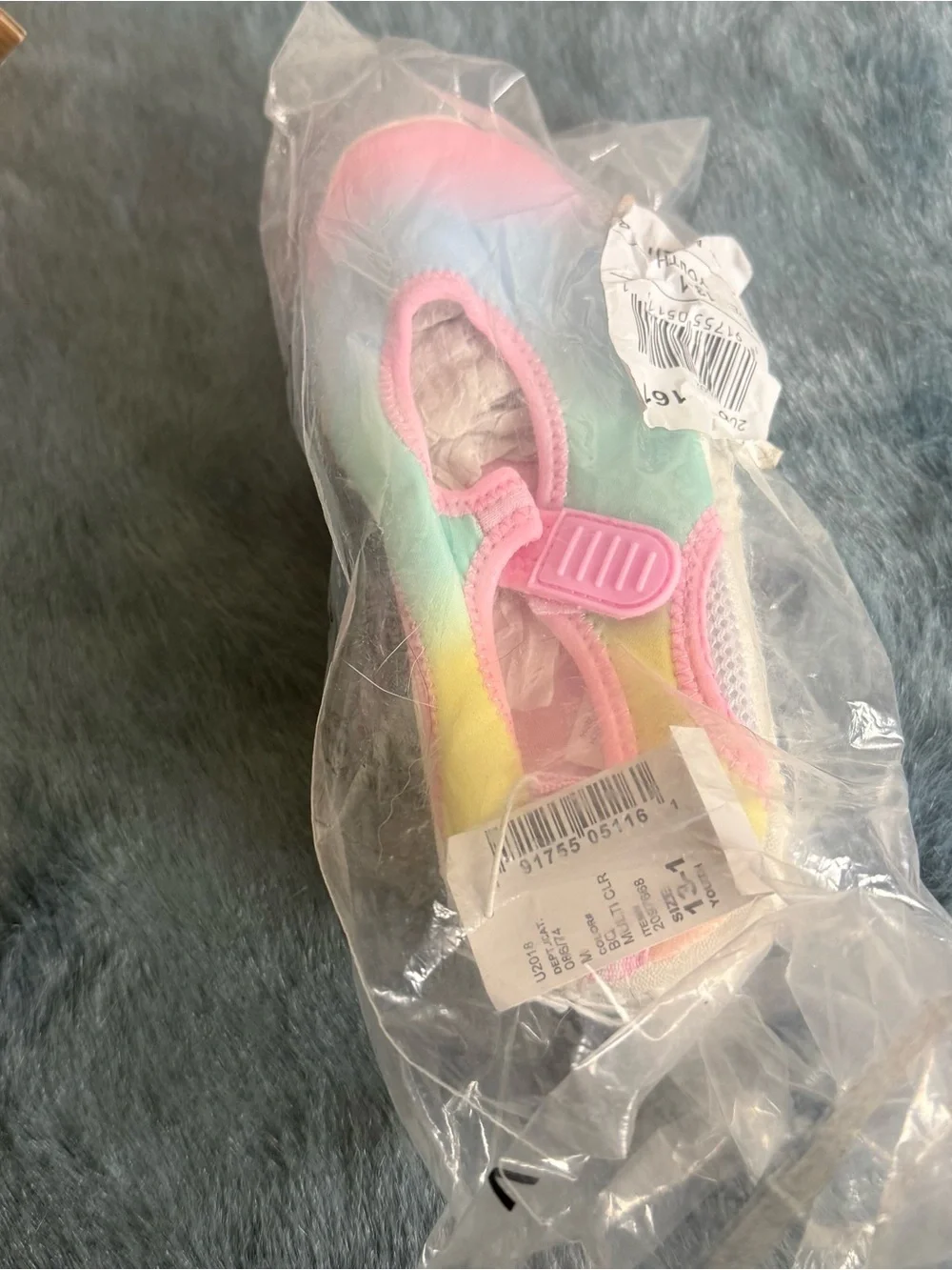 The Children's Place Pastel Rainbow Water Shoes with Pink Trim